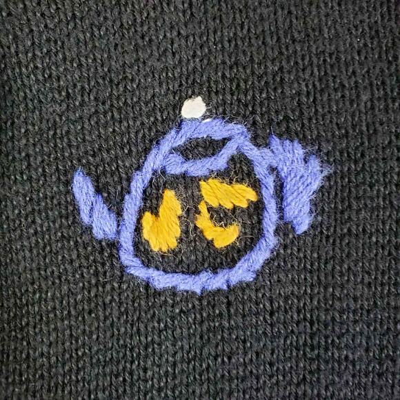 Vintage Paul Harris Cardigan Women's Medium Knit Christmas Black Sweater - Picture 8 of 11